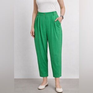 Vintage pleats kelly Green cropped Pants size 42